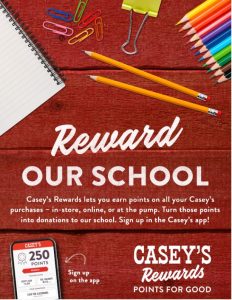 REWARD OUR SCHOOL CASEYS FLYER